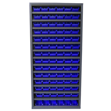 Armoire à bacs sans portes - 40 bacs polypropylène en accès libre, acier, 30 kg