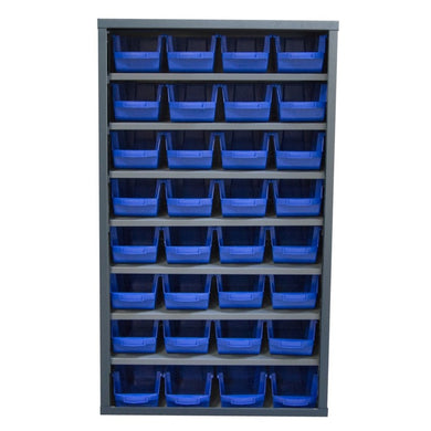 Armoire à bacs sans portes - 40 bacs polypropylène en accès libre, acier, 30 kg