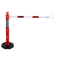 Kit balise haute visibilité avec barrière extensible - socle 6kg, classe 2, 1 à 4 balises