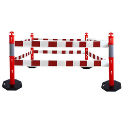 Kit balise haute visibilité avec barrière extensible - socle 6kg, classe 2, 1 à 4 balises