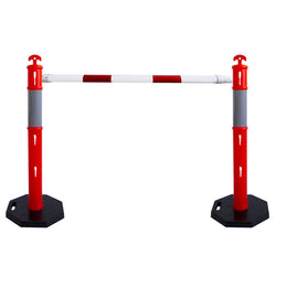Kit balise haute visibilité avec barrière extensible - socle 6kg, classe 2, 1 à 4 balises