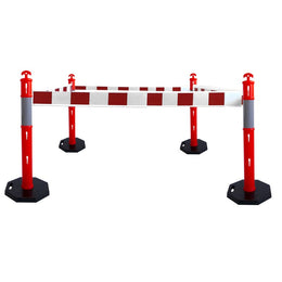 Kit balise haute visibilité avec barrière extensible - socle 6kg, classe 2, 1 à 4 balises