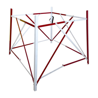 Barrière de regard extensible en alu ou acier – 1 300×1 300 mm ouverte, H. 1 080 mm