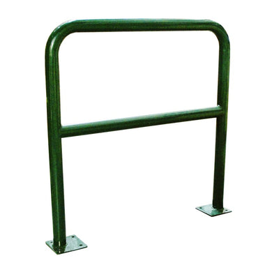 Barrière de protection acier Ø 60 mm à platine - 1 000 × 1 000 mm, haute visibilité