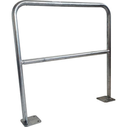Barrière de sécurité acier inoxydable Ø 40 mm - platine 150 × 150 mm, finition grise