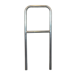 Barrière acier galvanisé Ø 40 mm à sceller - gris naturel, traverse horizontale, longueur 500 ou 1 000 mm