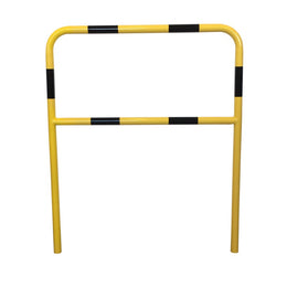Barrière acier Ø 40 mm à sceller noir/jaune - longueur 500 mm, traverse horizontale