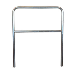 Barrière acier galvanisé Ø 40 mm à sceller - gris naturel, traverse horizontale, longueur 500 ou 1 000 mm