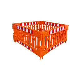 Lot de 4 barrières polypropylène 1200mm - configurations avec pied, sans pied ou avec base