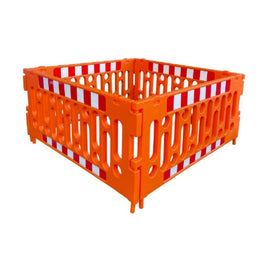 Lot de 4 barrières polypropylène 1200mm - configurations avec pied, sans pied ou avec base