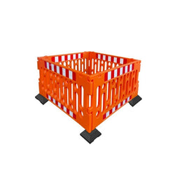 Lot de 4 barrières polypropylène 1200mm - configurations avec pied, sans pied ou avec base