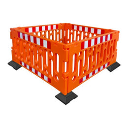 Lot de 4 barrières polypropylène 1200mm - configurations avec pied, sans pied ou avec base