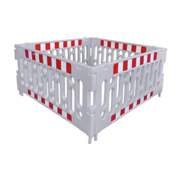 Lot de 4 barrières polypropylène 1200mm - configurations avec pied, sans pied ou avec base