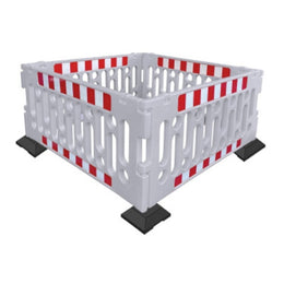 Lot de 4 barrières polypropylène 1200mm - configurations avec pied, sans pied ou avec base
