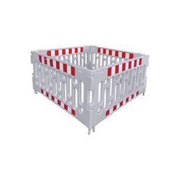 Lot de 4 barrières polypropylène 1200mm - configurations avec pied, sans pied ou avec base