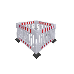 Lot de 4 barrières polypropylène 1200mm - configurations avec pied, sans pied ou avec base
