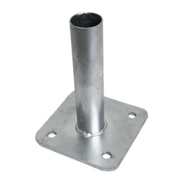 Accessoire de fixation pour barrière à sceller – simple ou double, Ø40 à 70mm, acier galvanisé