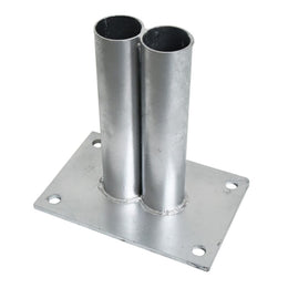 Accessoire de fixation pour barrière à sceller – simple ou double, Ø40 à 70mm, acier galvanisé