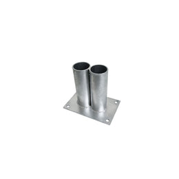 Accessoire de fixation pour barrière à sceller – simple ou double, Ø40 à 70mm, acier galvanisé