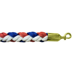 Cordon tressé polypropylène Ø30mm 2m – Mousqueton acier laitonné pour poteaux de guidage