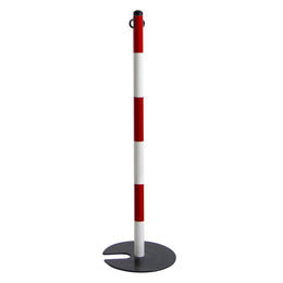 Poteau de balisage empilable en acier – Anneau chaîne 4 directions, tête filetée panneau