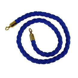 Cordon tressé polypropylène Ø30mm 2m – Mousqueton acier laitonné pour poteaux de guidage