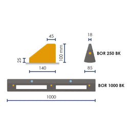 Bordure de délimitation d'îlot en thermoplastique