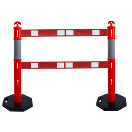 Lot de 2 barrières pour poteau de balisage - polypropylène, longueur 1 200 mm