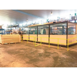 Barrière modulaire acier à porte battante - Ø 40 mm jaune, H 1 000 mm, platine 14 mm