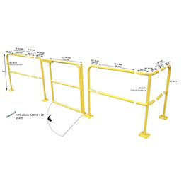 Barrière modulaire acier Ø 40 mm - extension 200 mm mâle/femelle, système de périmétrage industriel