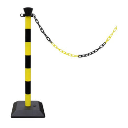 Kit de poteaux de balisage monobloc ABS avec chaîne – base béton lestée