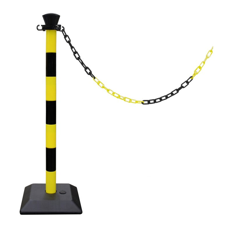 Poteau de balisage monobloc avec chaine