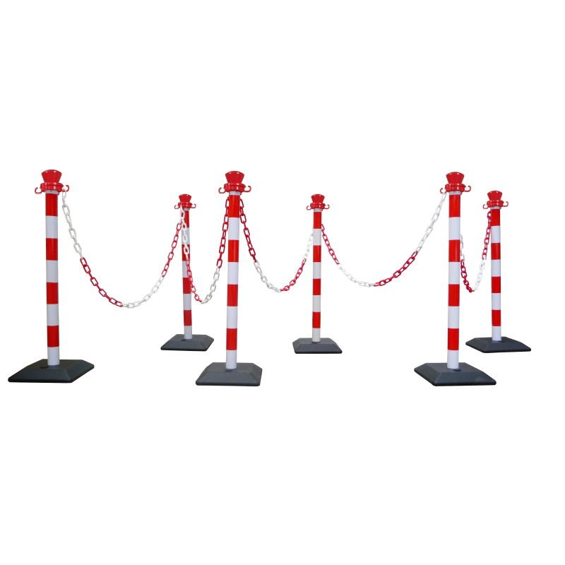 Poteau de balisage monobloc avec chaine