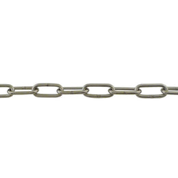 Chaîne à maillons longs acier inoxydable 304 – Ø3 à 8mm, bobine 25m pour balisage durable