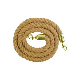 Cordon tressé polypropylène Ø30mm 2m – Mousqueton acier laitonné pour poteaux de guidage
