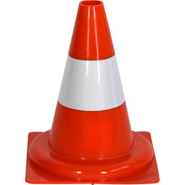 Cône réfléchissant PVC 750mm orange - 2 bandes réfléchissantes classe 1 de 150mm