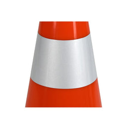 Cône réfléchissant PVC 750mm orange - 2 bandes réfléchissantes classe 1 de 150mm