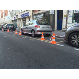 Cône réfléchissant PVC 750mm orange - 2 bandes réfléchissantes classe 1 de 150mm