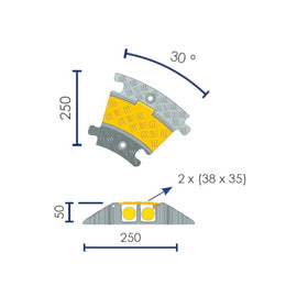 Angle 90° pour passe-câbles à capot - changement de direction sans zone d'exposition