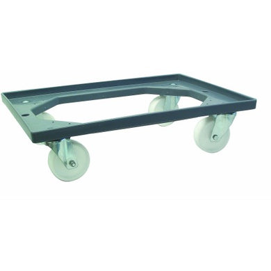 Plateforme à roulettes pour bacs de manutention - 4 roues Ø100 mm, charge 160 kg