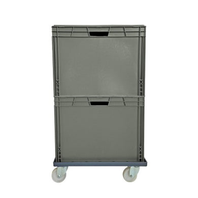 Plateforme à roulettes pour bacs de manutention - 4 roues Ø100 mm, charge 160 kg