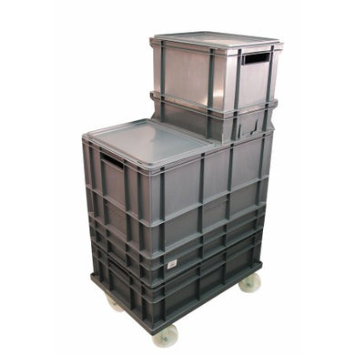 Plateforme à roulettes pour bacs de manutention - 4 roues Ø100 mm, charge 160 kg