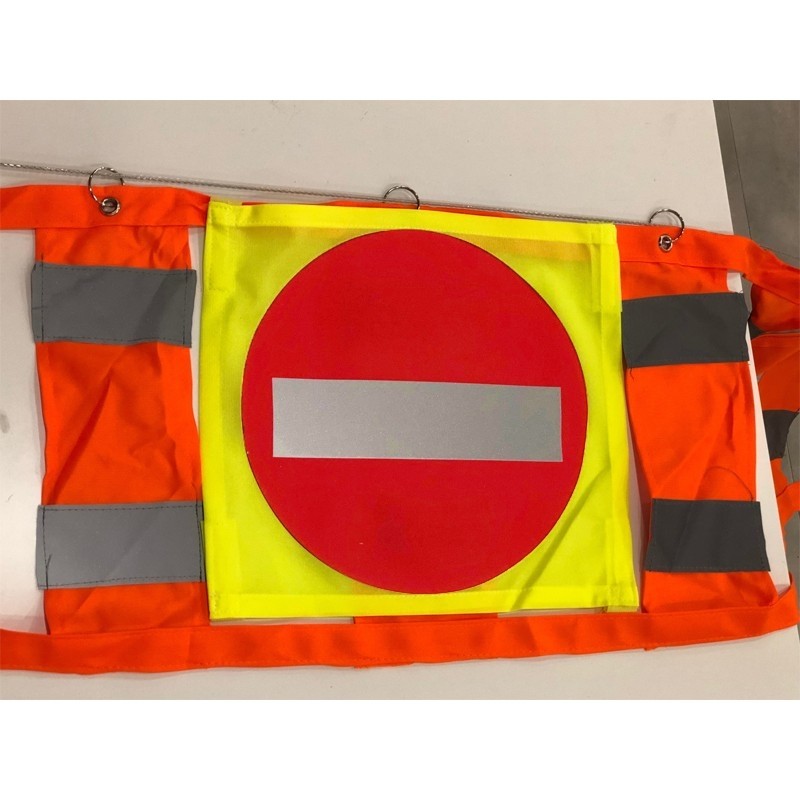 Tissu accessoire pour enrouleur avec bandeau de signalisation
