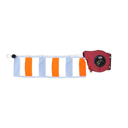 Enrouleur à bandeau de signalisation 15 m - câble acier gainé PVC, œillets inox