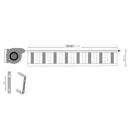 Enrouleur à bandeau de signalisation 15 m - câble acier gainé PVC, œillets inox
