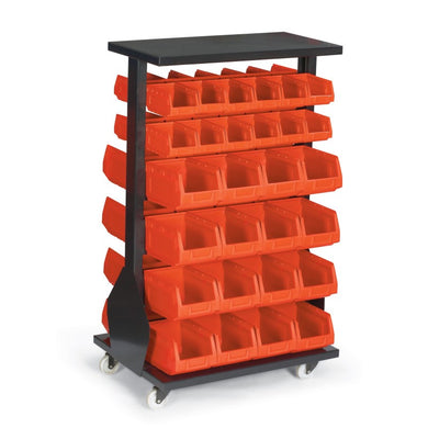 Étagère de rayonnage double façade sur roulettes