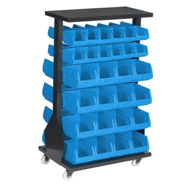 Étagère de rayonnage double façade sur roulettes