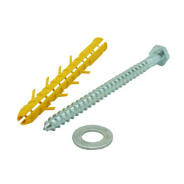 Fixation universelle cheville, tire-fond et rondelle - Kit complet pour butées et équipements de balisage