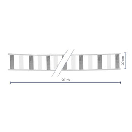 Bandeau de signalisation en tissu indéchirable 20 m - hauteur 300 mm, bandes réfléchissantes