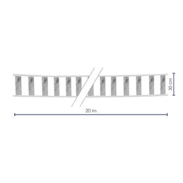 Bandeau de signalisation en tissu indéchirable 20 m - hauteur 300 mm, bandes réfléchissantes